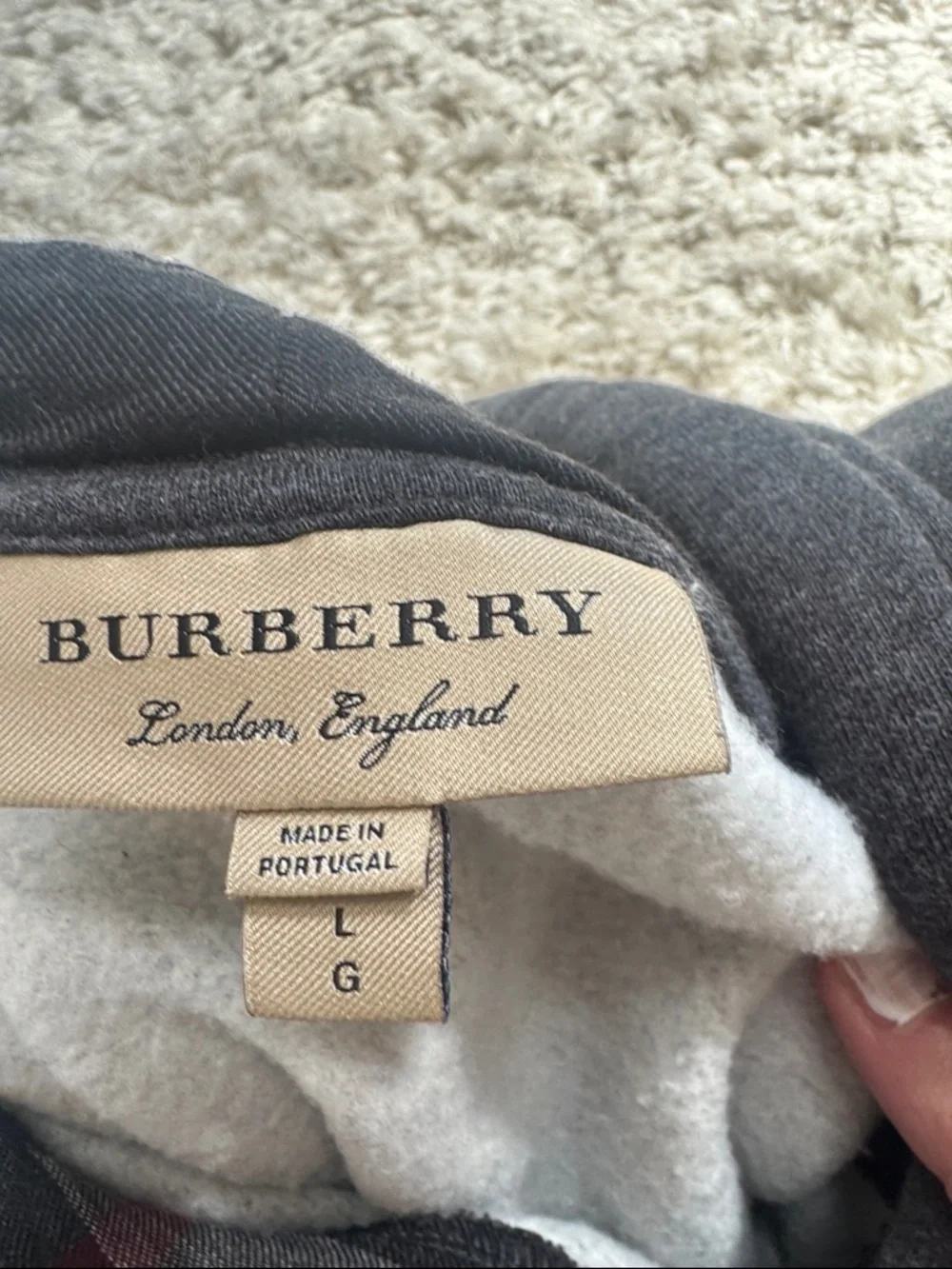 Men's Burberry Charcoal Gray Hooded Sweatshirt - Picture 8 of 8